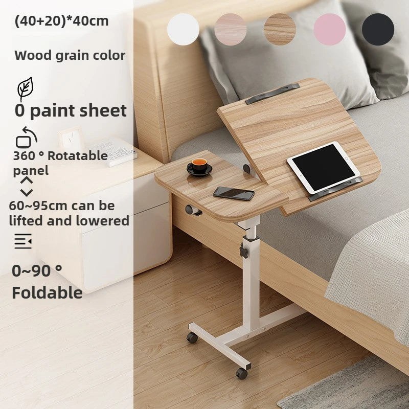 Movable Foldable Lifting Bedside Table, Simple and Portable Laptop Table, Computer Table for Bed Use and Study Desk