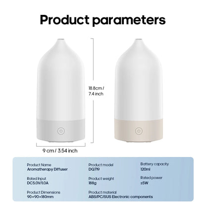 New Aroma Diffuser 120ml Portable Silent Air Humidifier Colorful Night Light Essential Oil Diffuser for Room Home