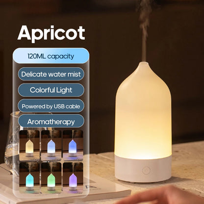 New Aroma Diffuser 120ml Portable Silent Air Humidifier Colorful Night Light Essential Oil Diffuser for Room Home