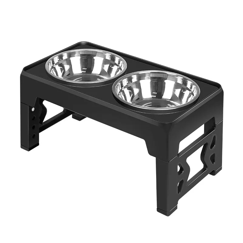 Double Raised Bowls For Dogs Stands Height Adjustable Slow Feed Cap For Pets Bowl For Medium And Large Dogs Raised Feed,water