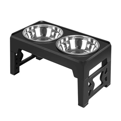 Double Raised Bowls For Dogs Stands Height Adjustable Slow Feed Cap For Pets Bowl For Medium And Large Dogs Raised Feed,water