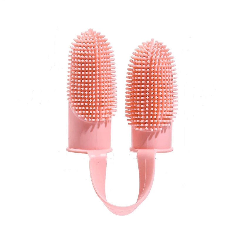 Soft Silica Gel Toothbrush For Dog and Cat Dental Kit: 3 Food Grade Silicone Dog and Cat Finger Toothbrushes For 360 Cleanings