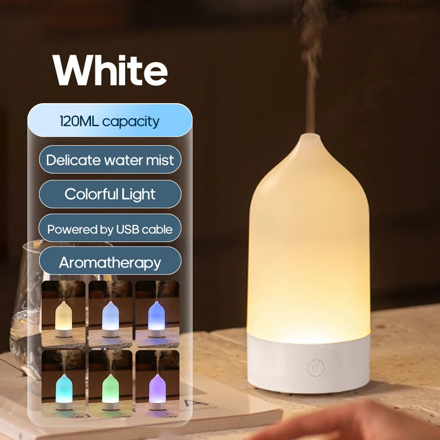 New Aroma Diffuser 120ml Portable Silent Air Humidifier Colorful Night Light Essential Oil Diffuser for Room Home