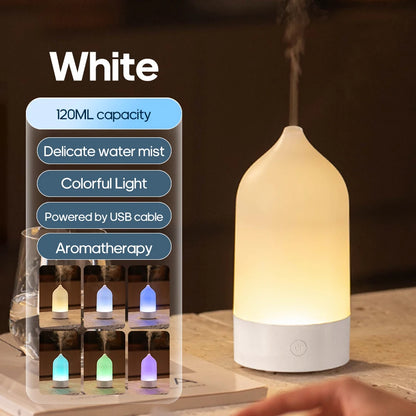 New Aroma Diffuser 120ml Portable Silent Air Humidifier Colorful Night Light Essential Oil Diffuser for Room Home