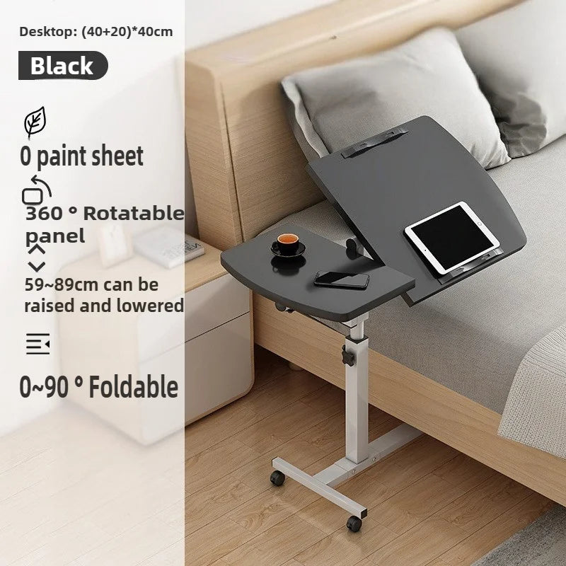 Movable Foldable Lifting Bedside Table, Simple and Portable Laptop Table, Computer Table for Bed Use and Study Desk