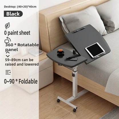 Movable Foldable Lifting Bedside Table, Simple and Portable Laptop Table, Computer Table for Bed Use and Study Desk