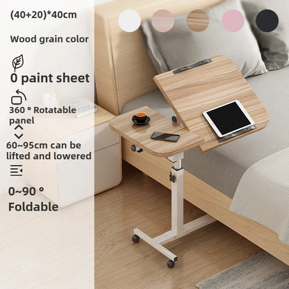 Movable Foldable Lifting Bedside Table, Simple and Portable Laptop Table, Computer Table for Bed Use and Study Desk