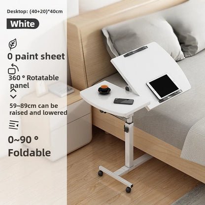 Movable Foldable Lifting Bedside Table, Simple and Portable Laptop Table, Computer Table for Bed Use and Study Desk