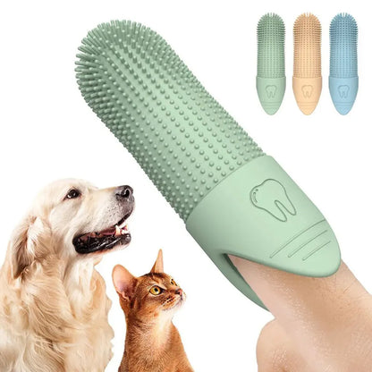 Dog Toothbrush 360° Cleaning Finger Toothbrush for Dogs Food Grade Silicone Dog Finger Toothbrush for Dogs Cat Dental Care