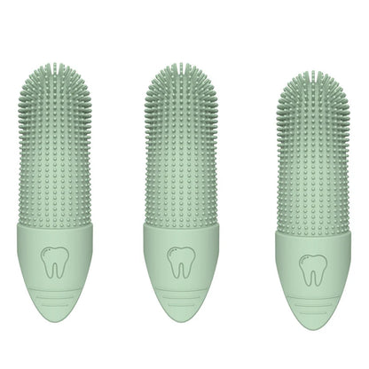 Soft Silica Gel Toothbrush For Dog and Cat Dental Kit: 3 Food Grade Silicone Dog and Cat Finger Toothbrushes For 360 Cleanings