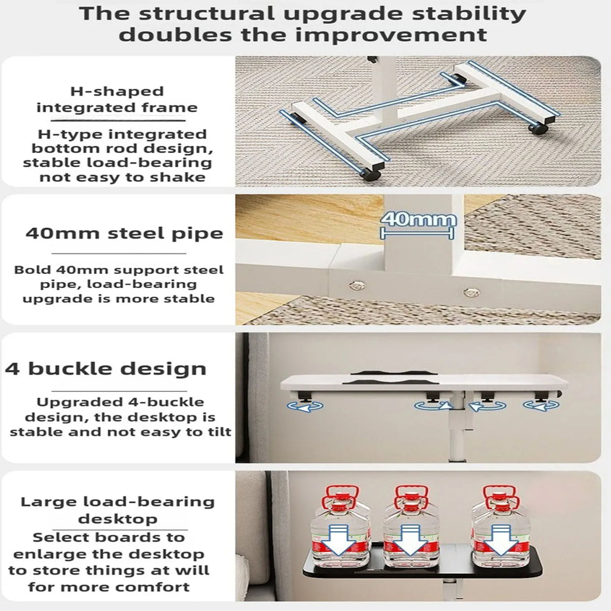 Movable Foldable Lifting Bedside Table, Simple and Portable Laptop Table, Computer Table for Bed Use and Study Desk