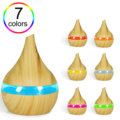 Portable Aroma Diffuser Ultrasonic Air Humidifier Essential Oil Mist Maker Cool Mist Air Purifier with 7 Color LED Night Light