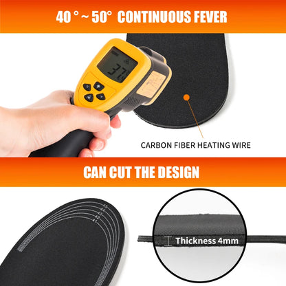 Insoles Heated USB Electric Foot Warming Pad Feet Warmer Pad Mat Winter Outdoor Sports Heating Insoles Winter Warm