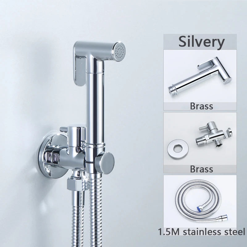 Brass Handheld Toilet bidet sprayer set Accessories Black Bidet Faucet for Bathroom sprayer shower head self cleaning White