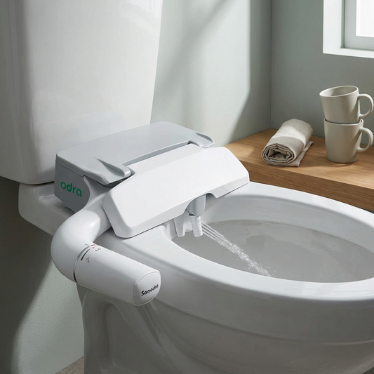 SAMODRA Bidet Attachment Ultra-Slim Toilet Seat Attachment Dual Nozzle Bidet Adjustable Water Pressure Non-Electric Ass Sprayer